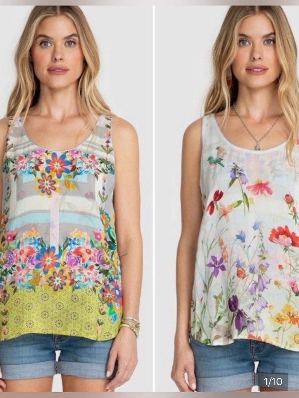 JOHNNY WAS | Tabitha Reversible Floral Print Tank Top, Size XS